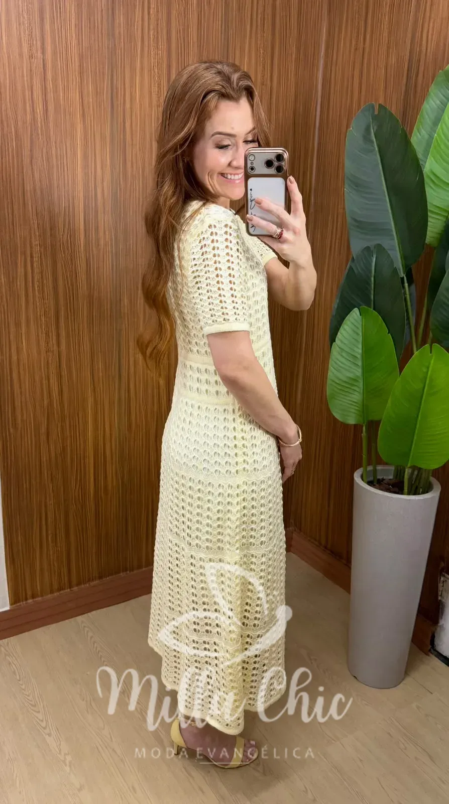 Milla Chic – Vestido Eduarda – Tricô Trabalhado Midi Milla Chic - Vestido Eduarda – Tricô Trabalhado Midi
