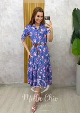 Milla Chic - Vestido Gabriela em Viscolinho - Laranja (cópia)