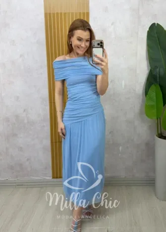 Milla Chic - Vestido Longo Georgina em tule - Rosa (cópia)