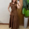 Milla Chic - Vestido Longo Rute Três Marias com Cinto - Azul (cópia) - P