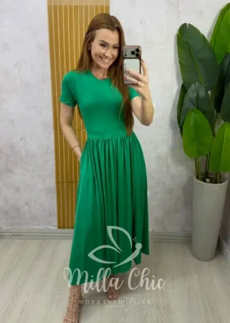 Milla Chic – Vestido Marta manga curta – Verde Milla Chic - Vestido Marta manga curta - Verde