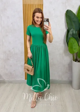 Milla Chic - Vestido Marta manga curta - Verde
