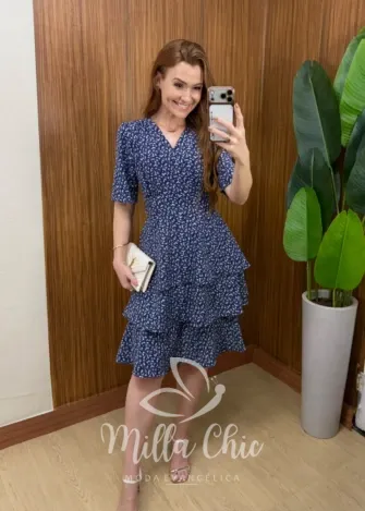 Milla Chic - Vestido Thaís – Rayon Texturizado com Estampa Liberty