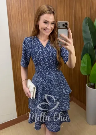 Milla Chic - Vestido Thaís – Rayon Texturizado com Estampa Liberty