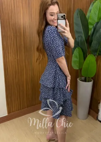Milla Chic - Vestido Thaís – Rayon Texturizado com Estampa Liberty